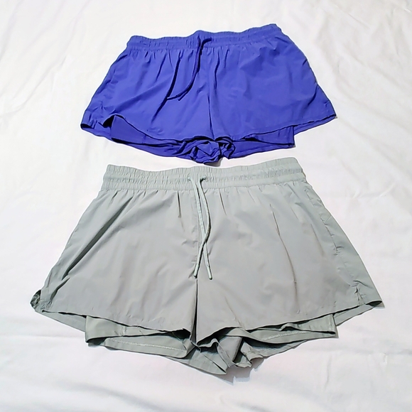 Spyder Women's Athletic Shorts in Gray and Blue - Picture 2 of 5